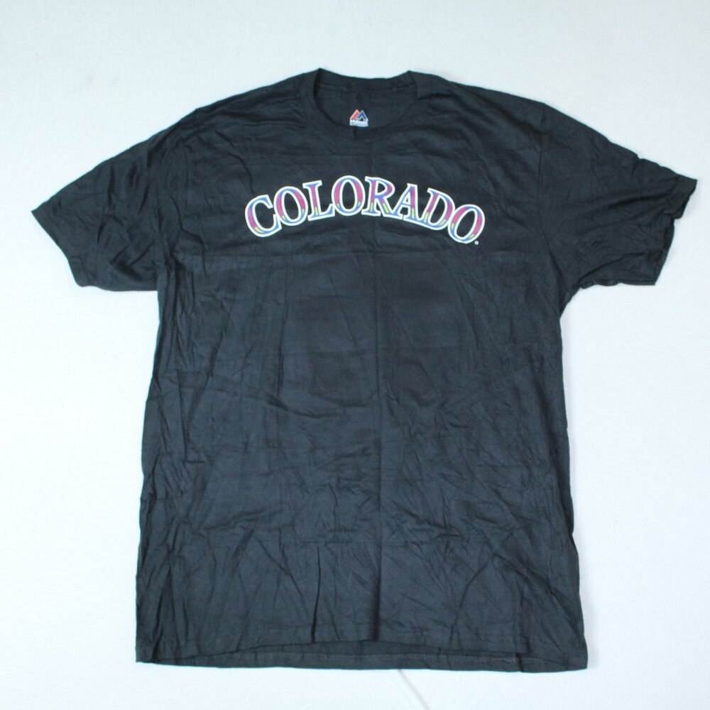 Majestic Black Colorado Rockies Blackmon 19 Tee Short Sleeve Size Large